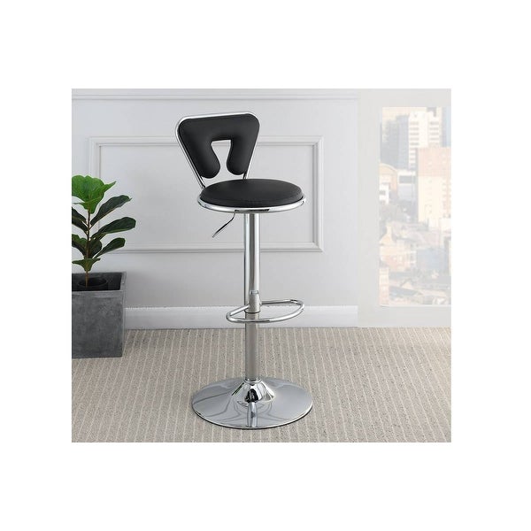 Adjustable Faux Leather Bar stool Gas lift Chair， Set of 2