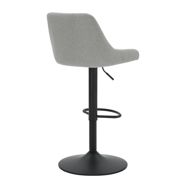 Set of 2 Modern Fabric and Metal Adjustable Air-Lift Stool with Swivel