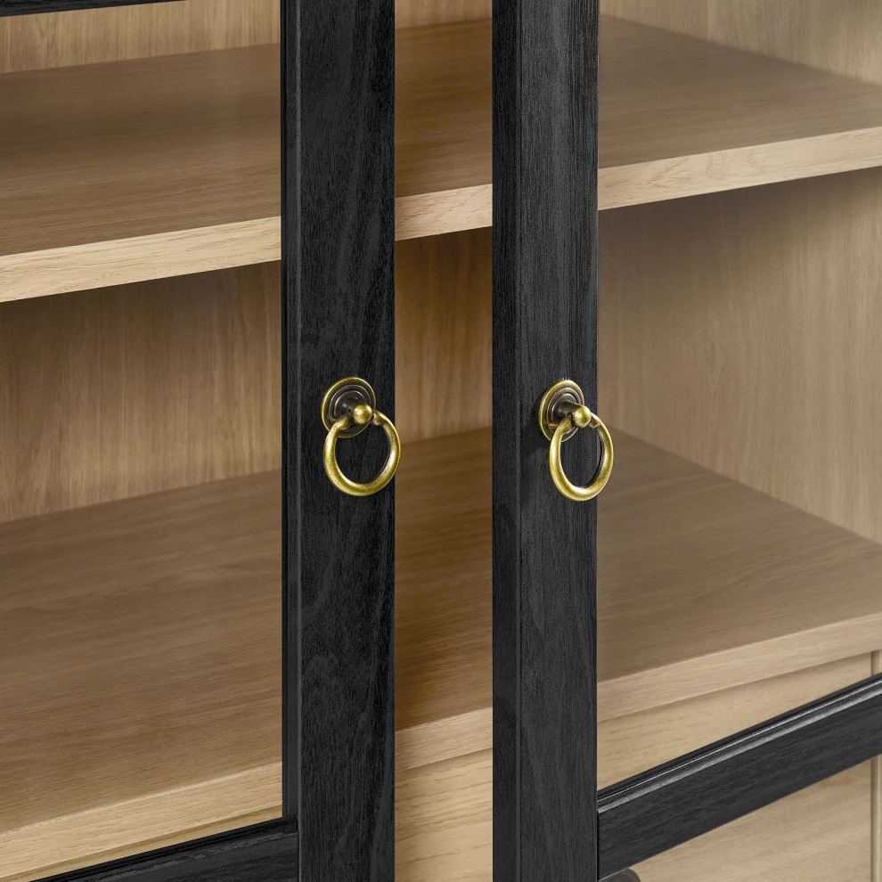 Nolan Tall Storage Display Cabinet   Black Oak   Modern   Accent Chests And Cabinets   by First of a Kind USA Inc  Houzz