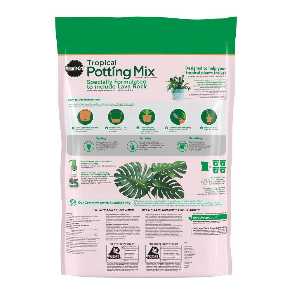 Miracle-Gro 6 Qt. Tropical Potting Mix 71276430