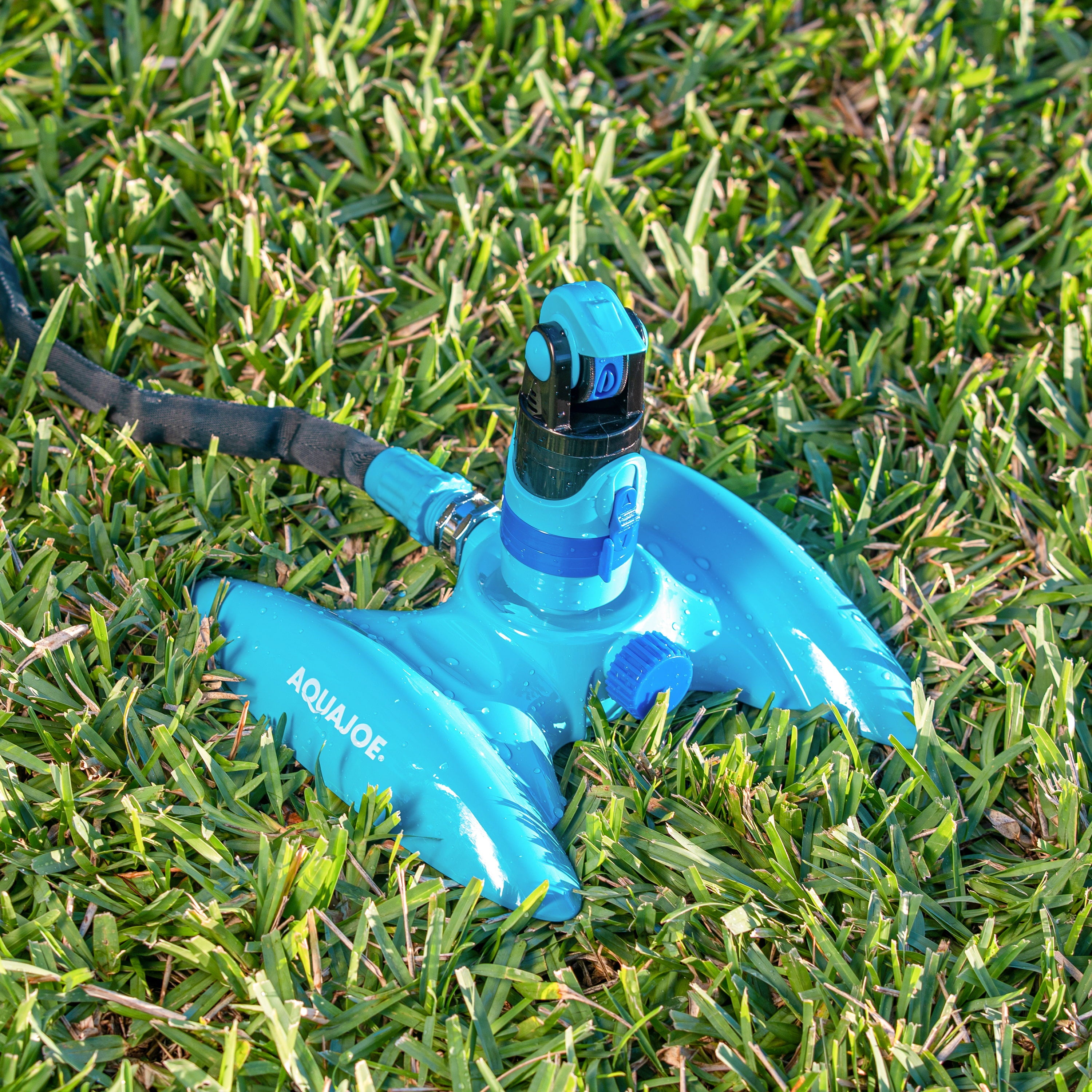 Aqua Joe 4-Pattern Turbo Drive 360-Degree Sprinkler， Customizable Coverage， 3，740 Sq. ft. Max Coverage