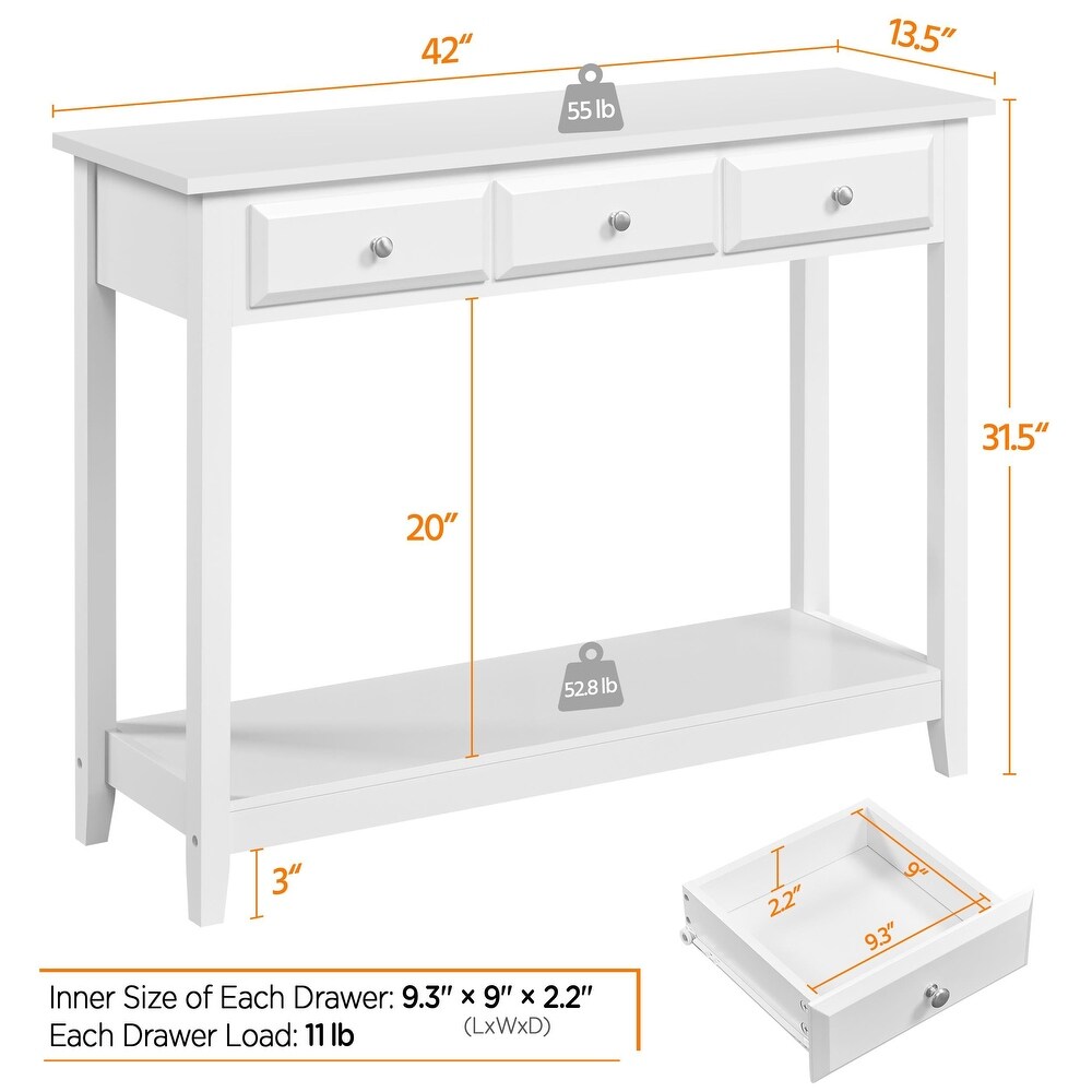 Console Table with 3 Drawers  42\