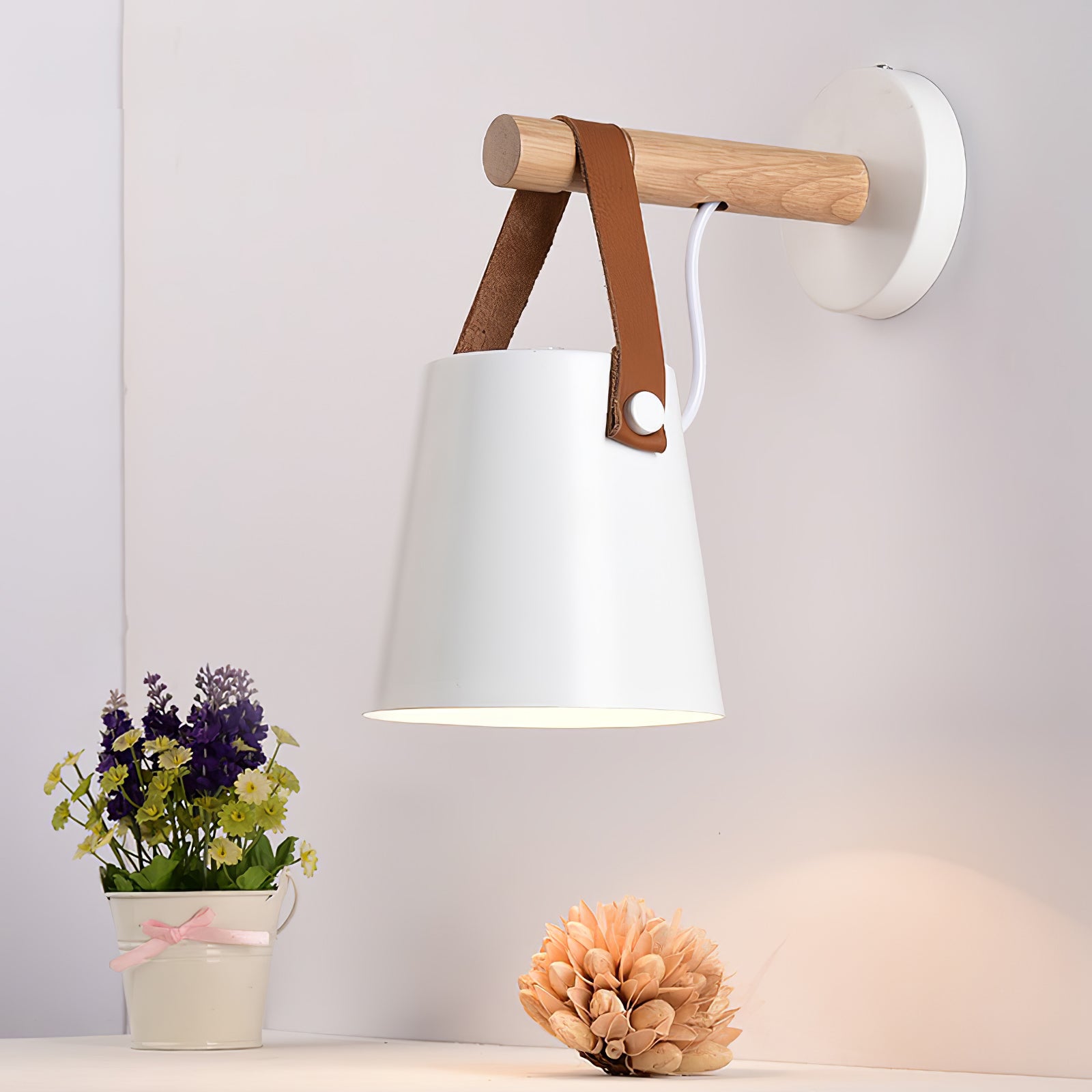 Wooden Conical Wall Light