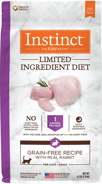 Instinct Limited Ingredient Diet Grain-Free Recipe with Real Rabbit Freeze-Dried Raw Coated Dry Cat Food