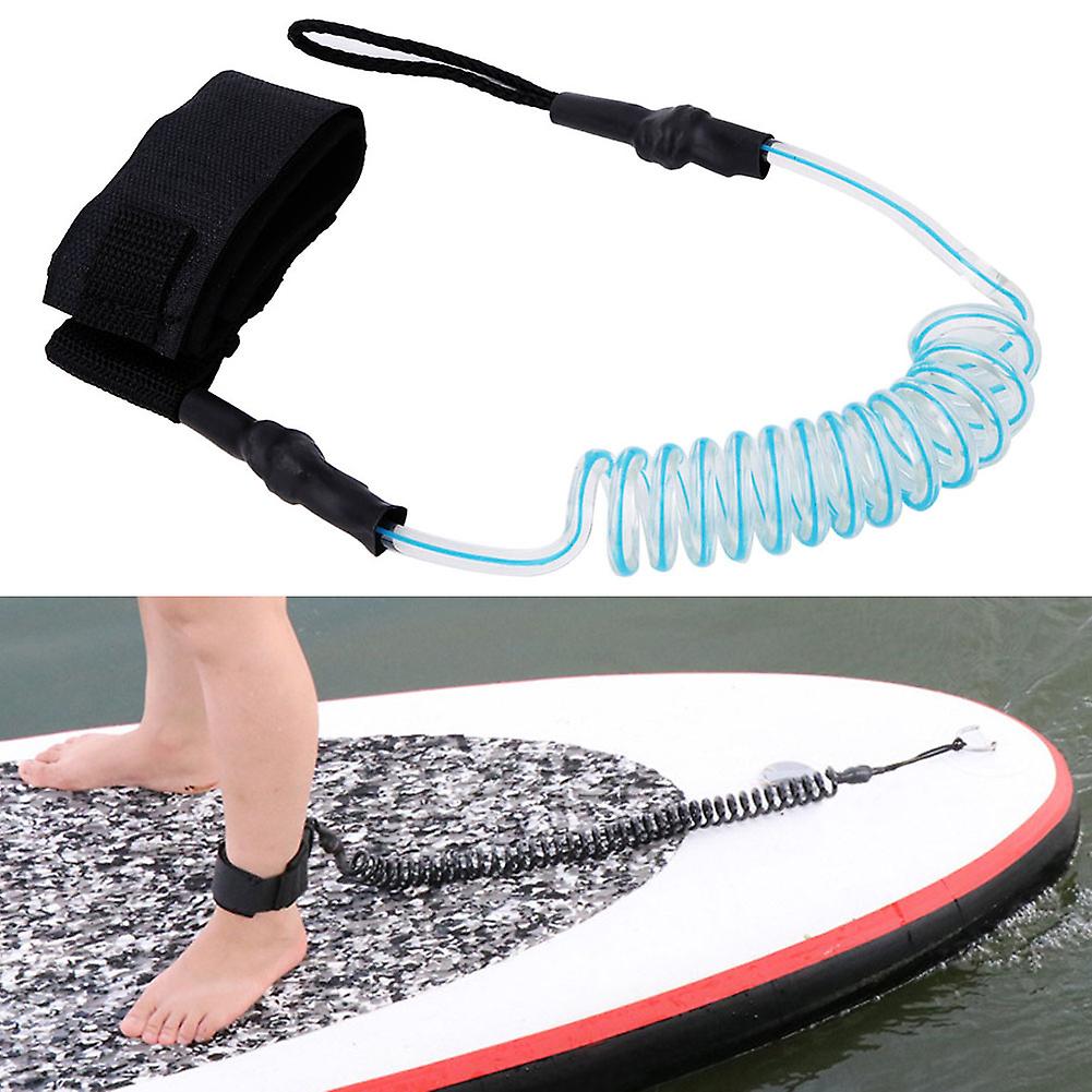 Durable Tpu Elastic Foot Rope Leash Ankle Stretchable For Paddle Board Surfboardtransparent Blue