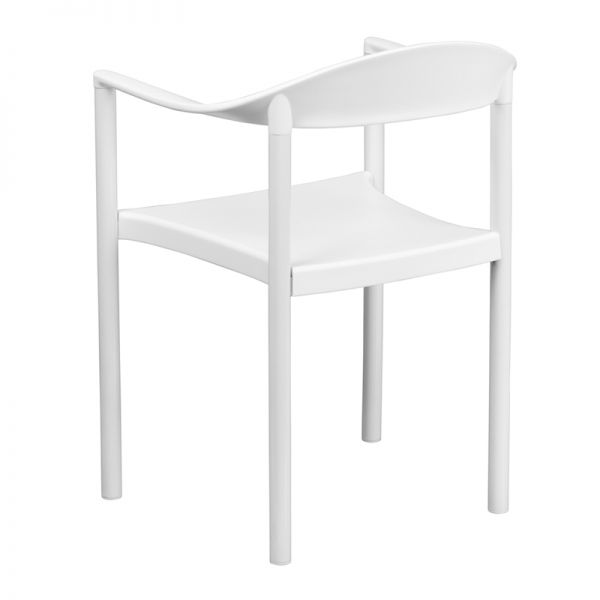 HERCULES Series 1000 lb. Capacity White Plastic Cafe Stack Chair