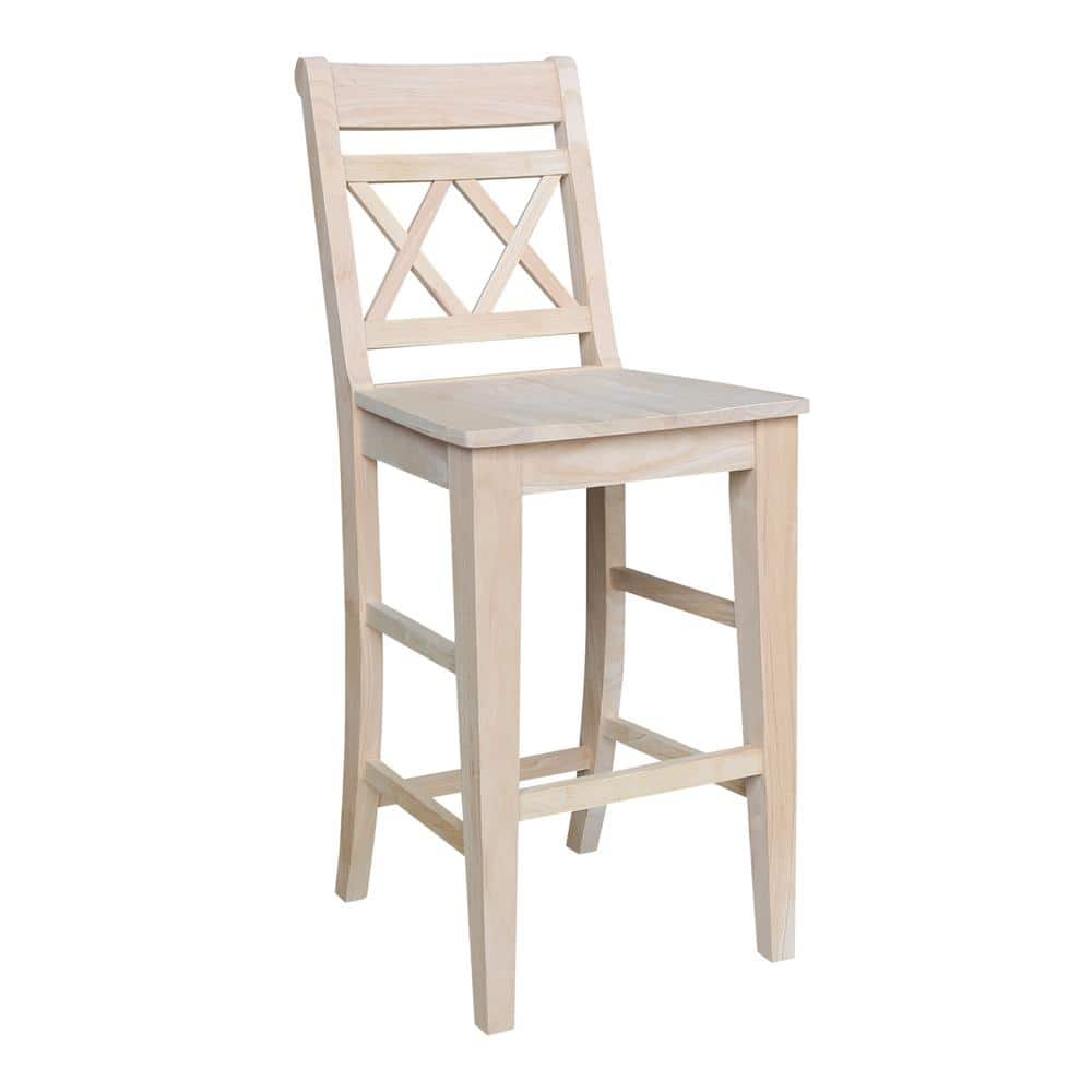 International Concepts Canyon 30 in. H Unfinished Solid Wood Bar Stool S-473