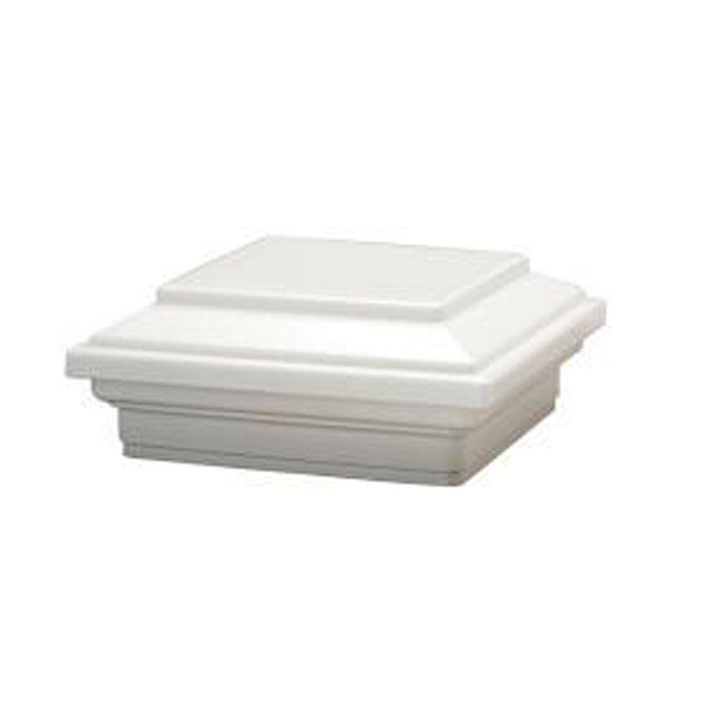 Trex Enhance 4 in. x 4 in. Classic White Composite Post Cap-Flat 5457486