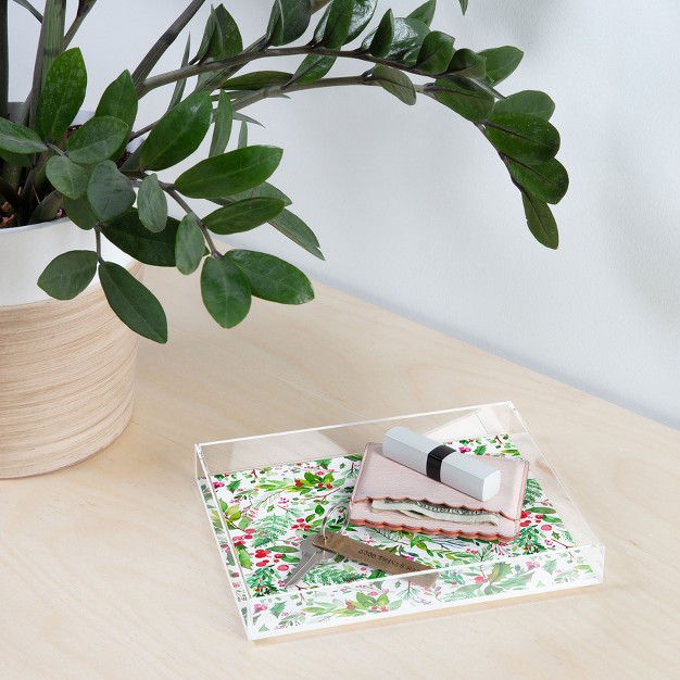 Ninola Design Christmas Nature Botanical Acrylic Tray deny Designs