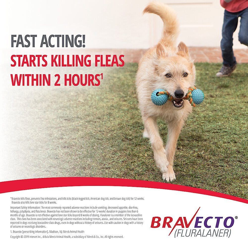 Bravecto Chew for Dogs， 88-123 lbs， (Pink Box)