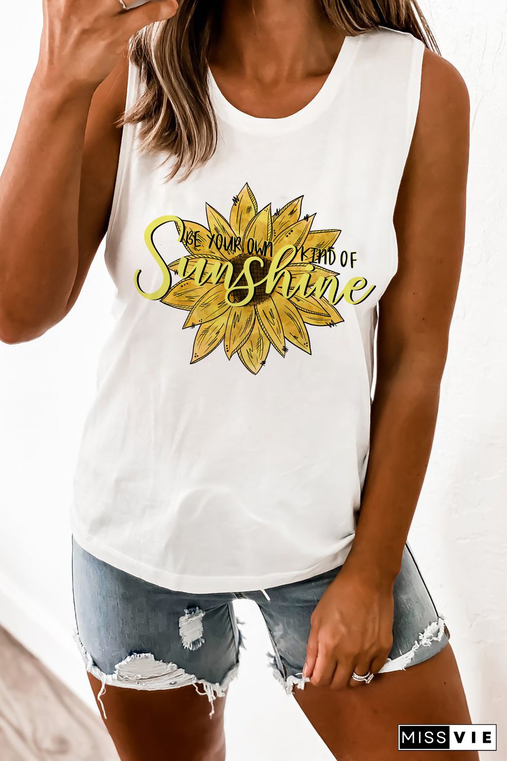 Sunflower Graphy Tank Tops