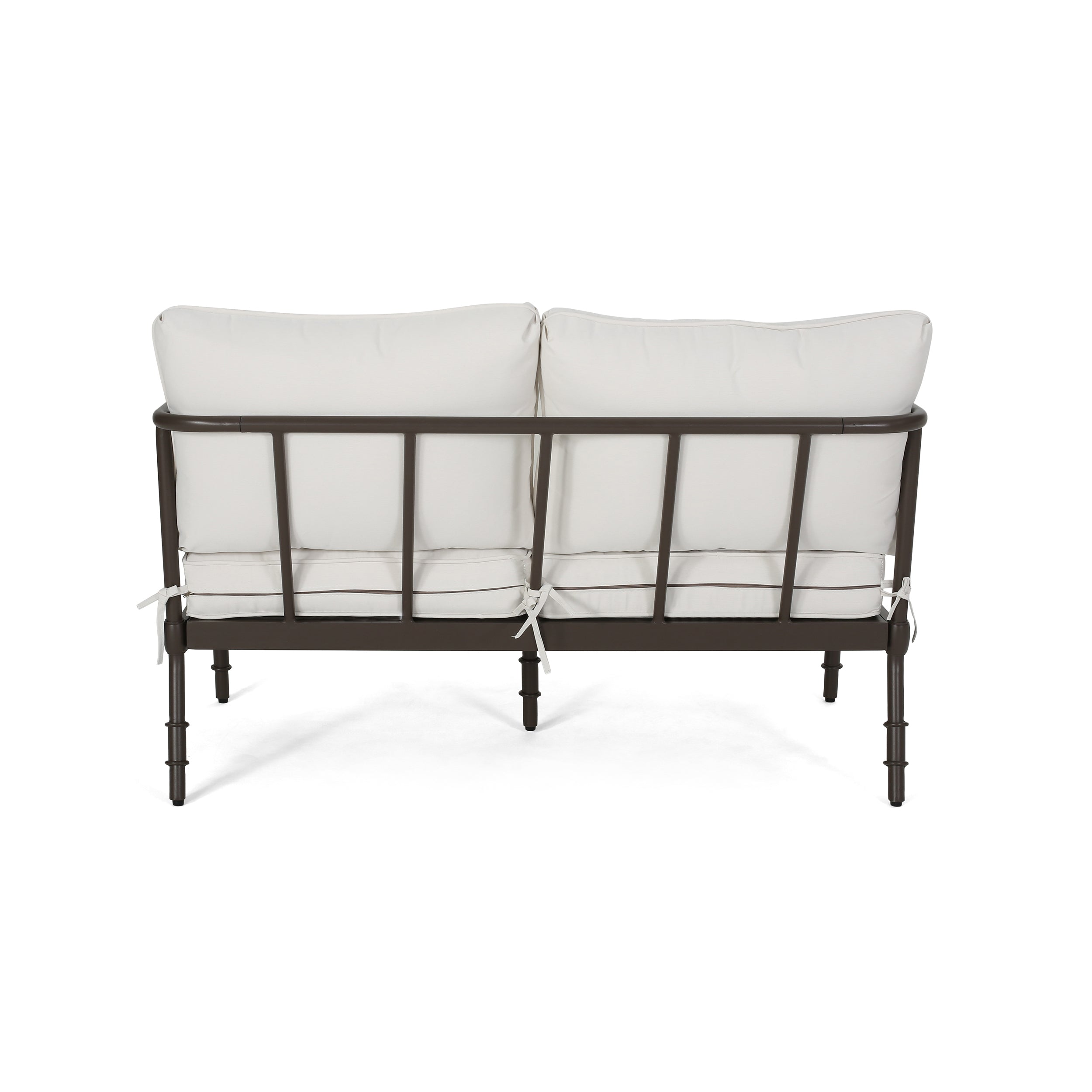 Francis Outdoor Aluminum Loveseat and Coffee Table with Cushions