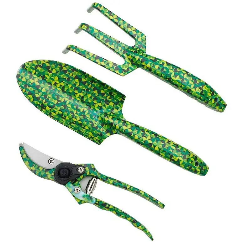 Gardening tools set of three sets of aluminum printed garden tool set printed shovel patio flower gardening tools