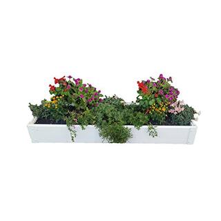 Handy Bed 12 in. x 48 in. x 6 in White Vinyl Raised Garden Bed HB-14TGW