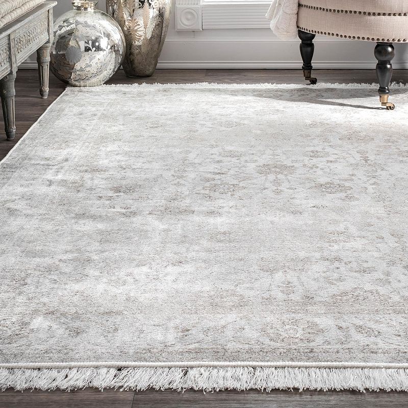 nuLOOM Vintage Floral Elyse Fringe Area Rug