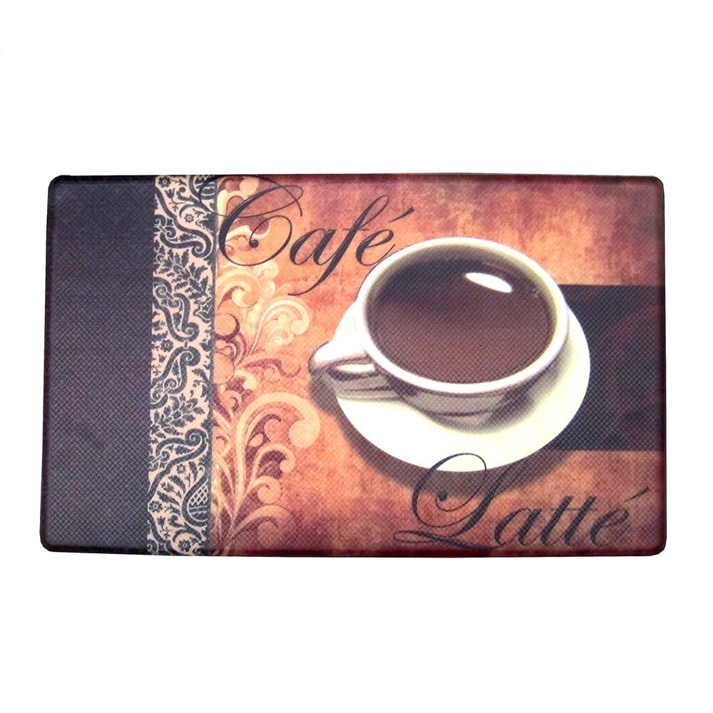 Cafe Latte Decorative Anti Fatigue Mat  Brown  18x30 Inches