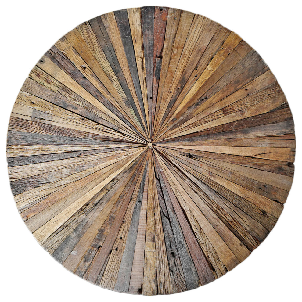 Salvaged Round Pinwheel Coffee Table   Rustic   Coffee Tables   by Design Mix Furniture  Houzz