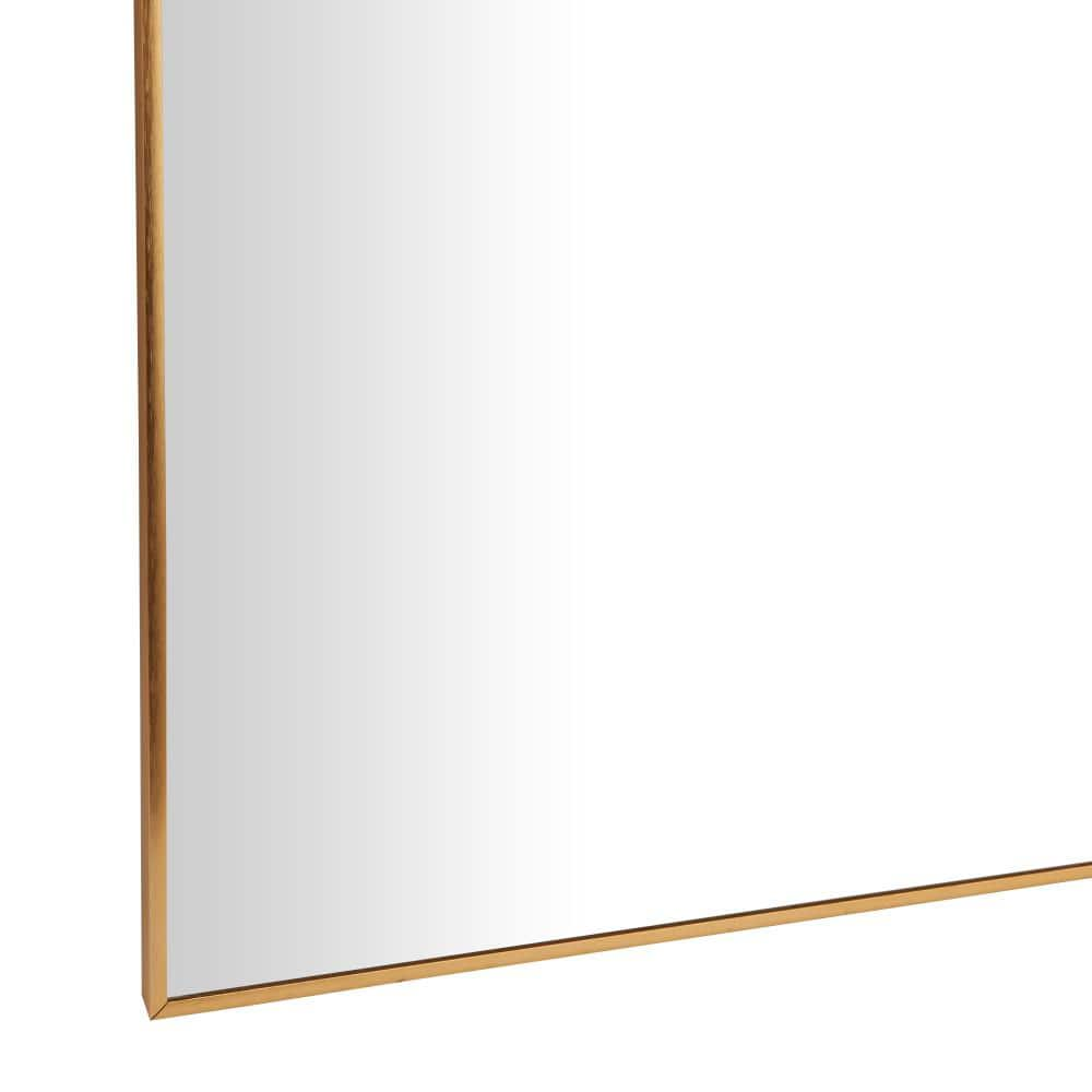 CosmoLiving by Cosmopolitan 79 in. x 40 in. Rectangle Framed Gold Wall Mirror with Thin Frame 042460