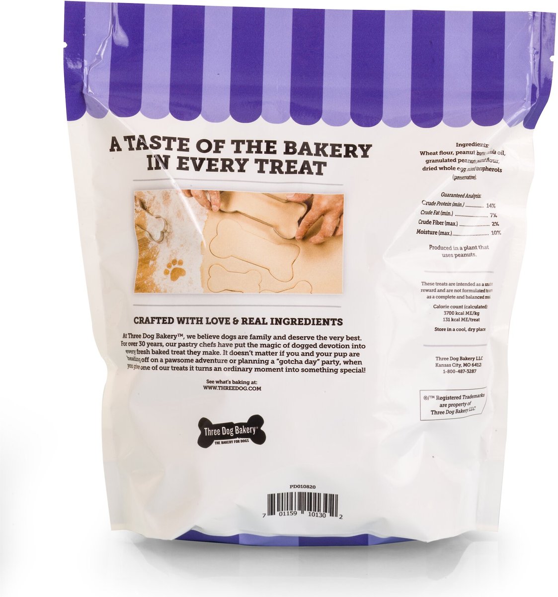 Three Dog Bakery Crunchy Beg-als Peanut Butter Dog Treats