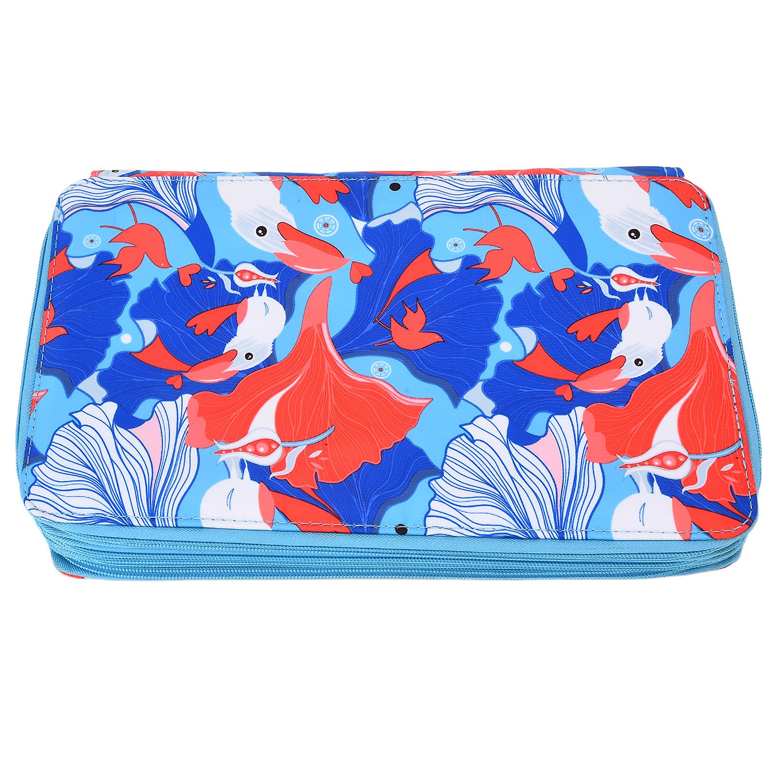 Pencil Case Large Capacity 300 Slots Exquisite Craftsmanship Wear Resistant Lightweight Portable Rose Pencil Caseblue Bird