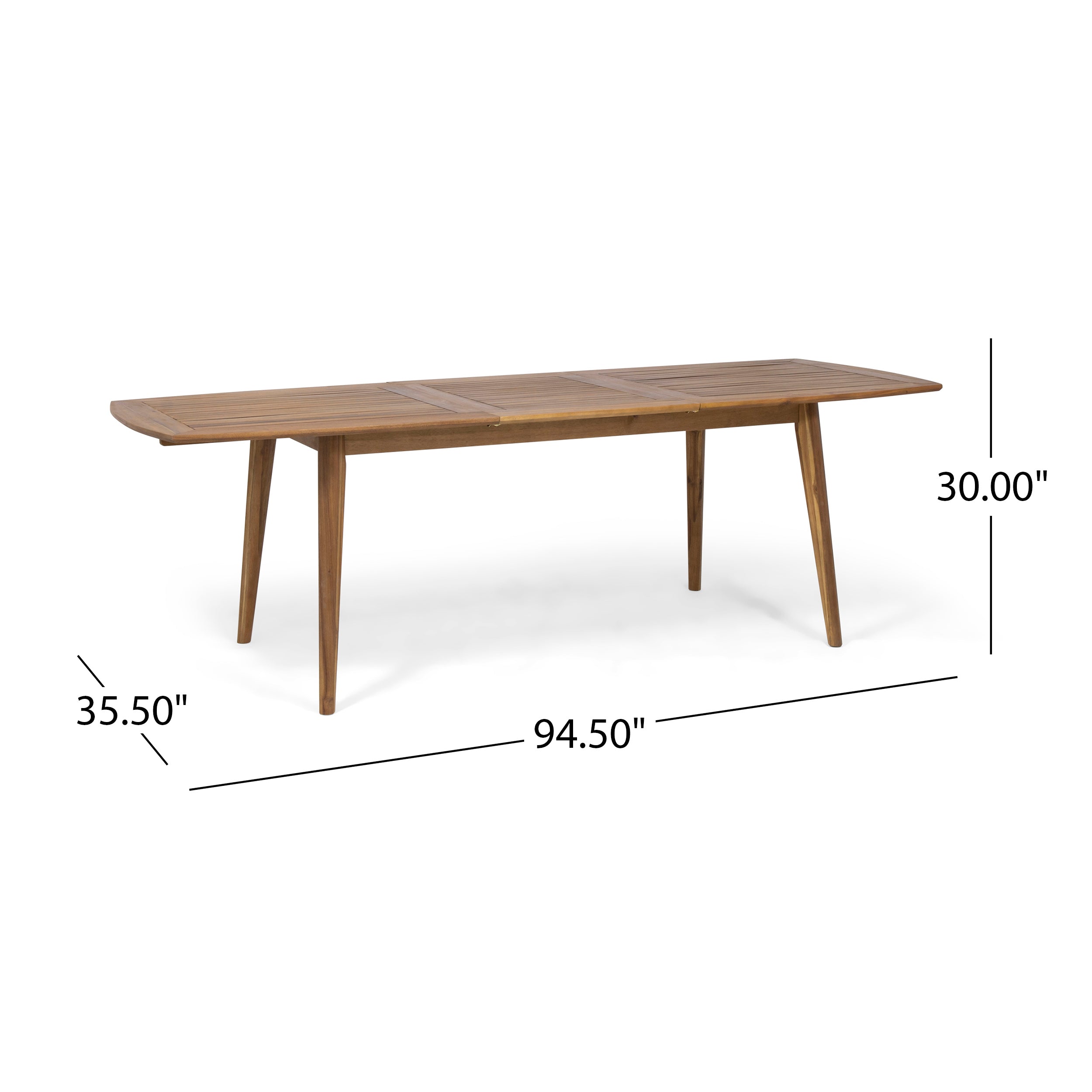 Stanford Outdoor Acacia Wood Expandable Dining Table