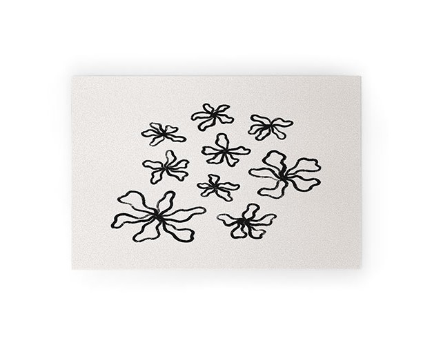 Alisa Galitsyna Dancing Flowers Small Looped Vinyl Welcome Mat Society6