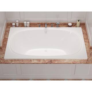 Universal Tubs Peridot 6.5 ft. Acrylic Center Drain Rectangular Drop-in Non-Whirlpool Bathtub in White HD4878CS