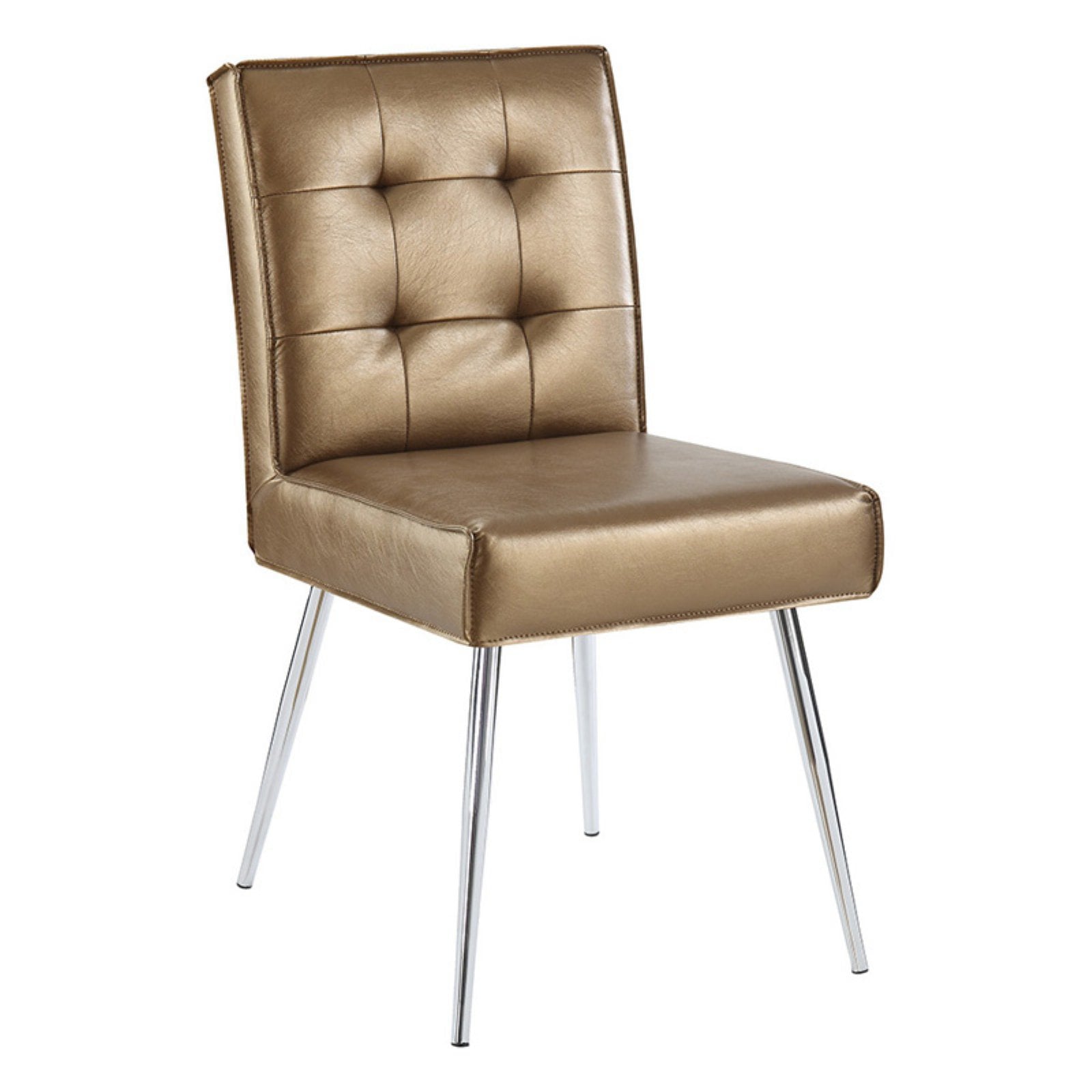 OSP Home Furnishings Amity Tuffed Dining Chair in Sizzle Copper Fabric with Chrome Legs