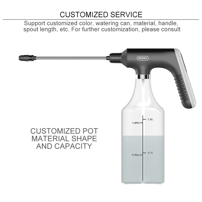 Garden supplies beverage bottle rechargeable electric spray with extended spray rod