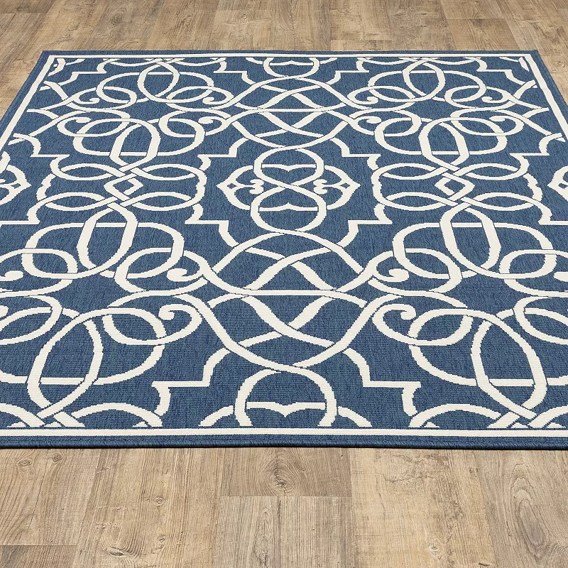 StyleHaven Maritime Fretwork Indoor Outdoor Rug