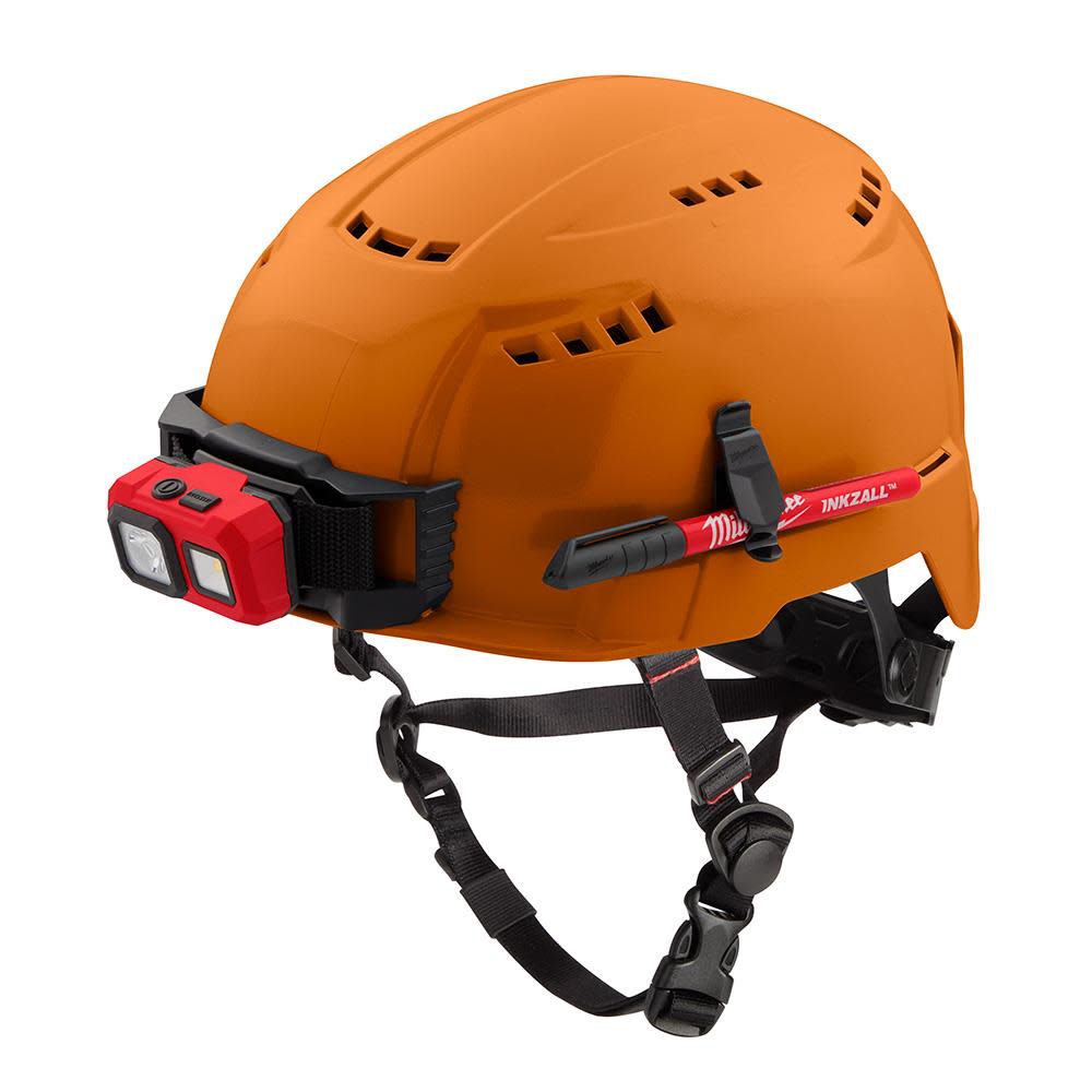 Milwaukee Orange Vented Helmet with BOLT Class C