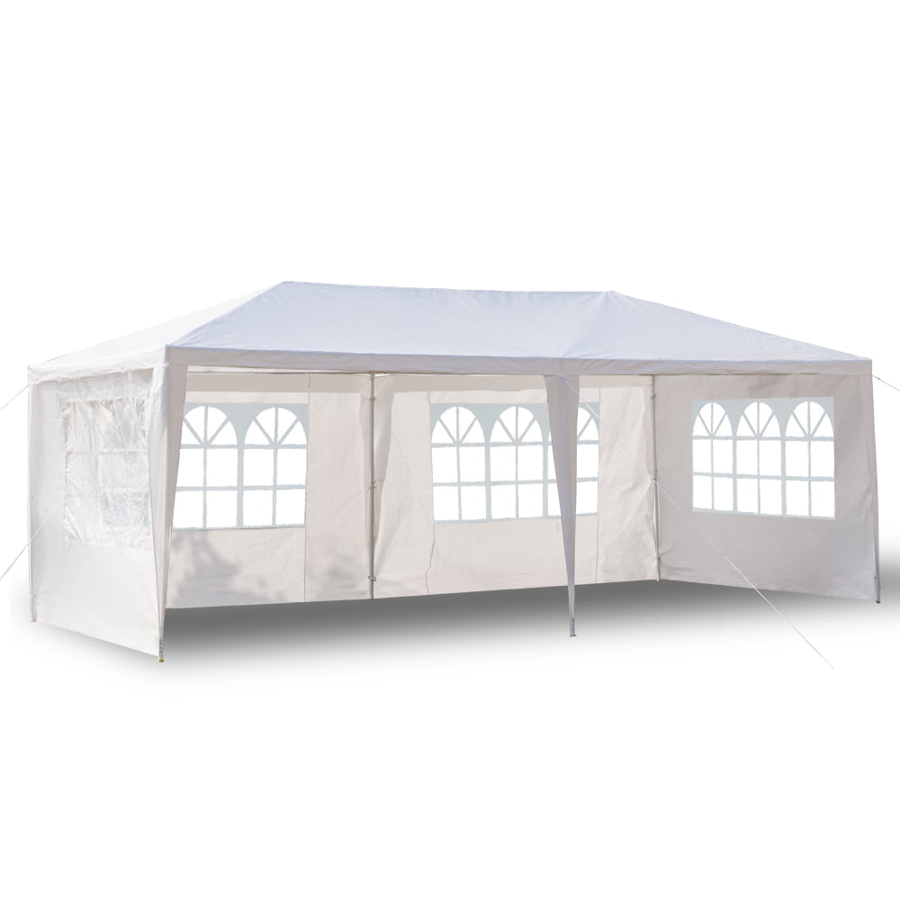 Party Tent 10x20 Ft with 4 Side Outdoor Canopy Pop Up Waterproof Portable Gazebo for Wedding Patio Garden Lawn Backyard White