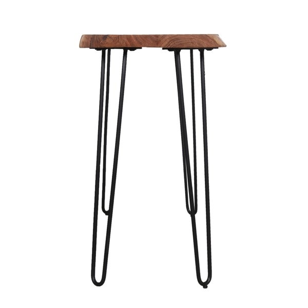 Carbon Loft Czuchry Natural Live Edge Wood Hairpin Console Table