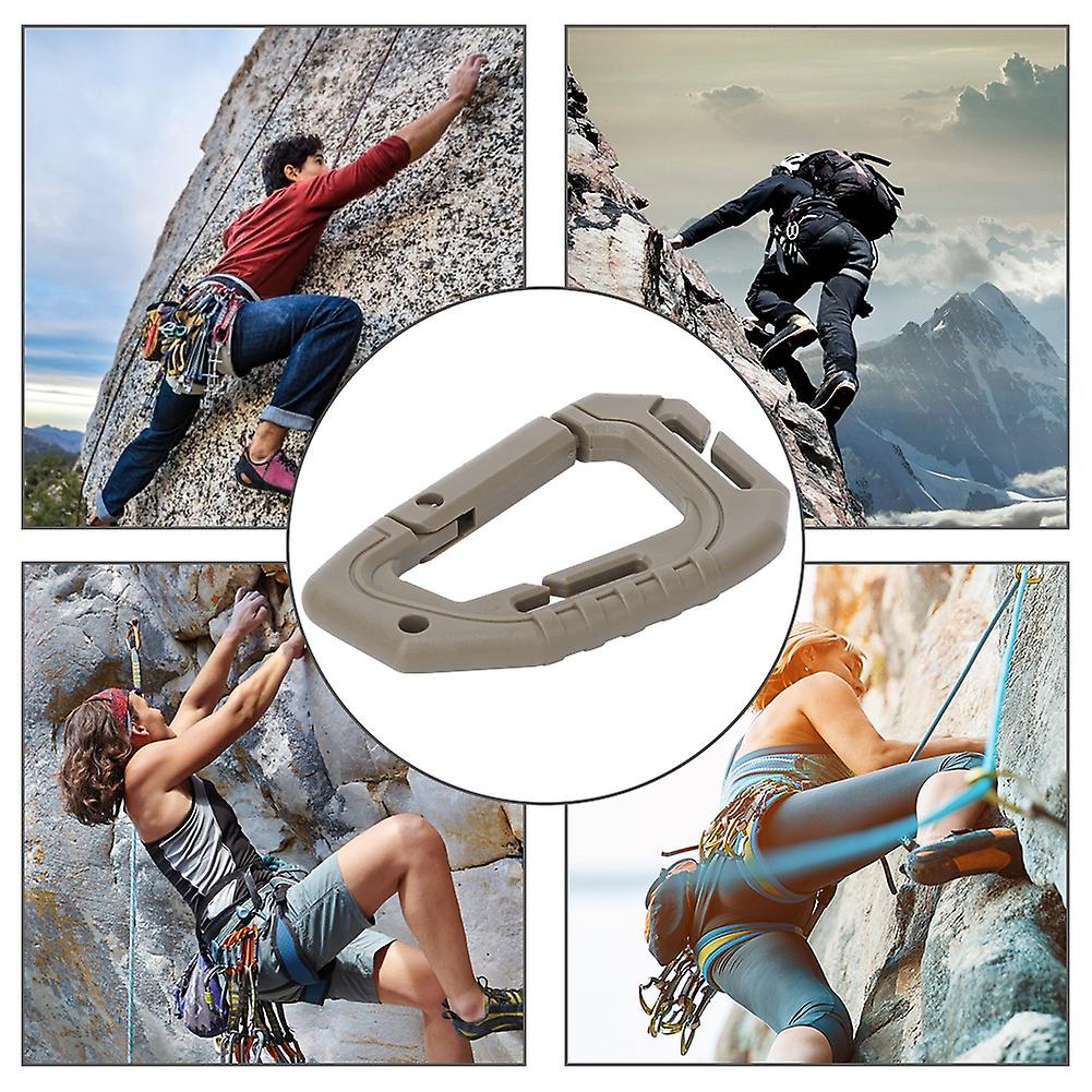 5pcs Lightweight Middle-sized Outdoor Climbing D Shaped Carabiner Backpack Hook Buckle(mud Color )