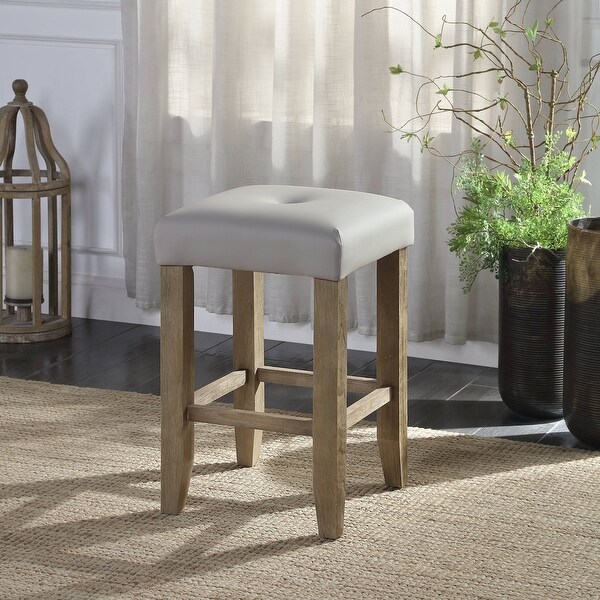 ACME Charnell Counter Height Stool in Gray and Oak (Set of 2)