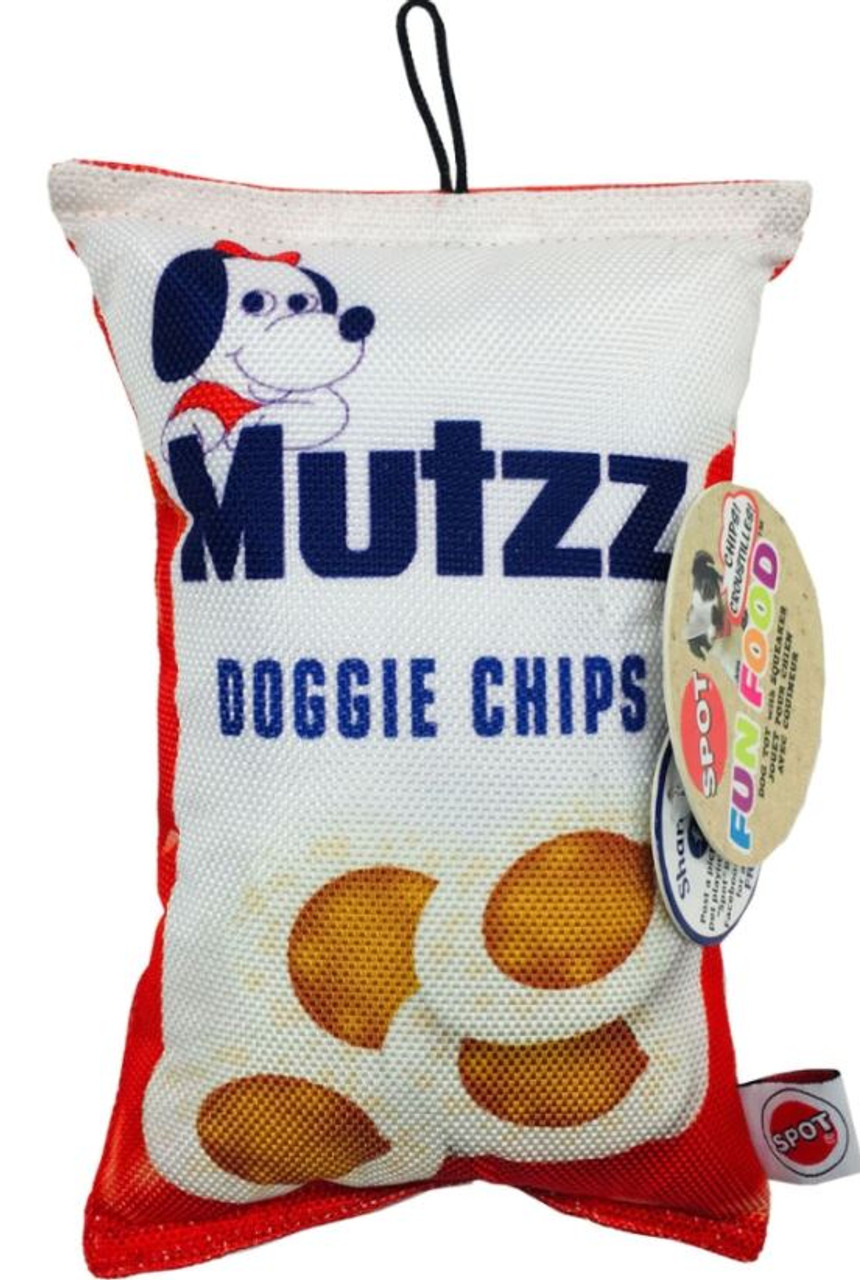 Spot Fun Food Mutzz Doggie Chips Plush Dog Toy， 8