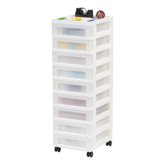 Iris Drawer Storage Cart With Organizer Top