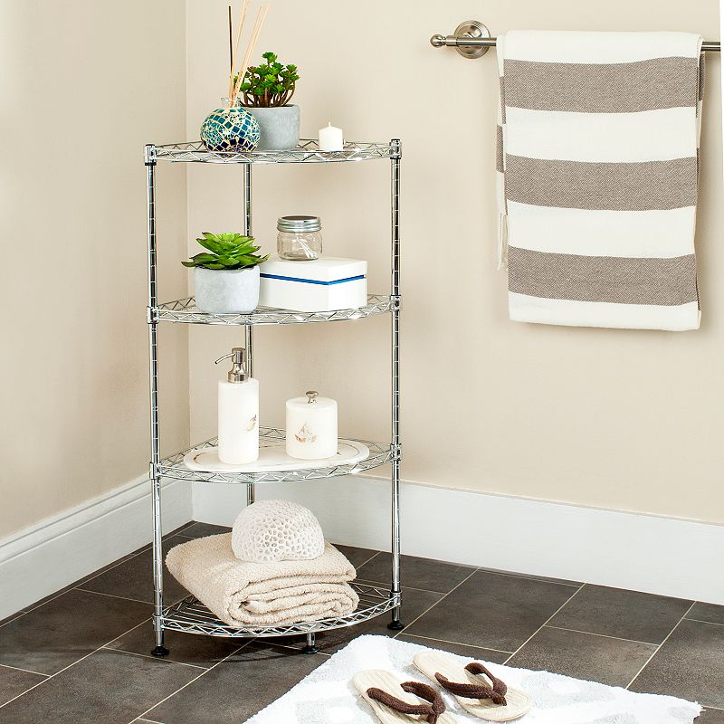 Safavieh Damaris 4-Tier Chrome Wire Corner Rack