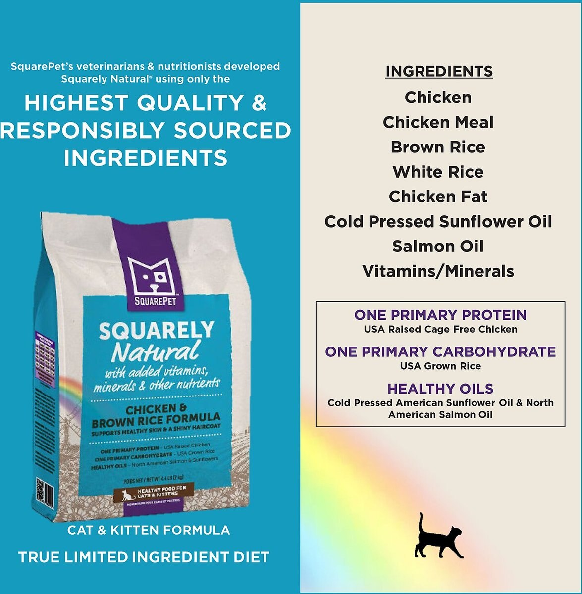 SquarePet Squarely Natural Chicken and Brown Rice Dry Cat Food