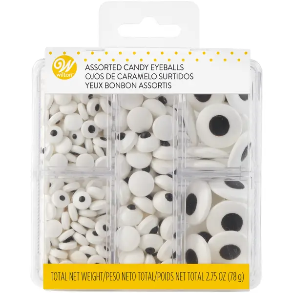 Wilton 2.75 oz Edible Black and White Candy Eyeball Sprinkles