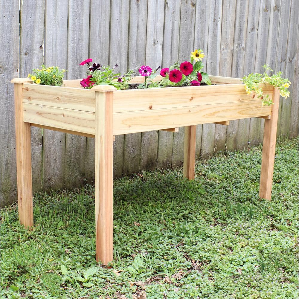 Sunnydaze 27.5 in. Tall Outdoor Wood Elevated Garden Planter Box HB-703