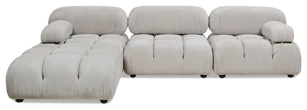 Marcel 109.5 quotModular Modern 4 Piece Reversible Sectional Sofa   Transitional   Sectional Sofas   by Jennifer Taylor Home  Houzz