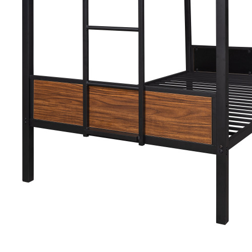 Twin Over Twin Bunk Bed Style Steel Frame Bunk Bed...