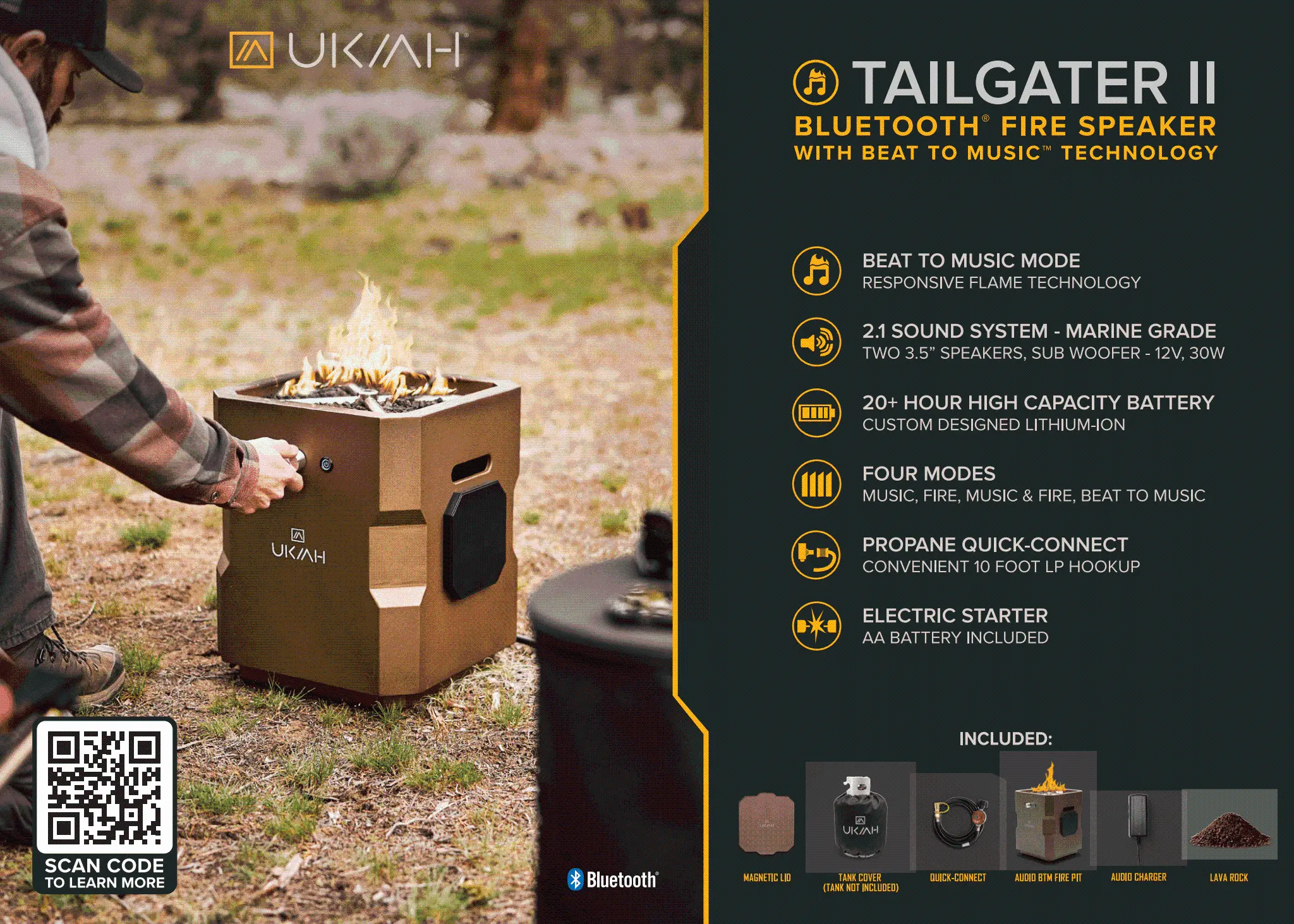 Ukiak Tailgater Firepit， Portable Firepit