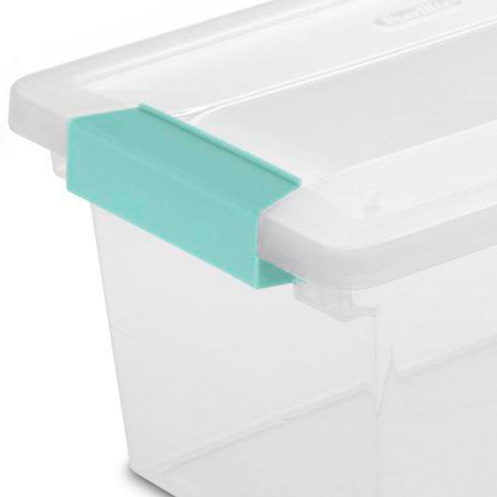 Sterilite 19628604 Medium Clip Box Clear Storage Tote Container with Lid 4 x 19628604