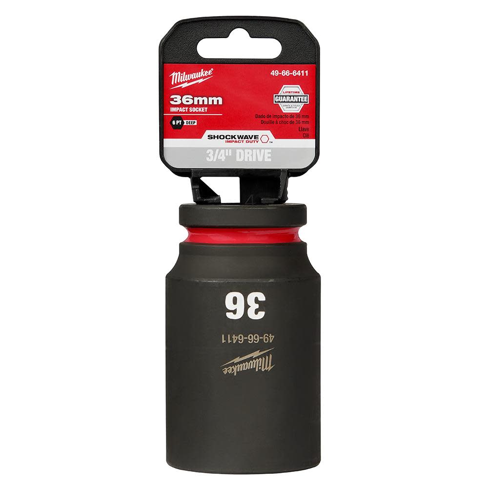 Milwaukee SHOCKWAVE™ Impact Duty™ Socket 3/4 Drive 36MM Deep 6 Point