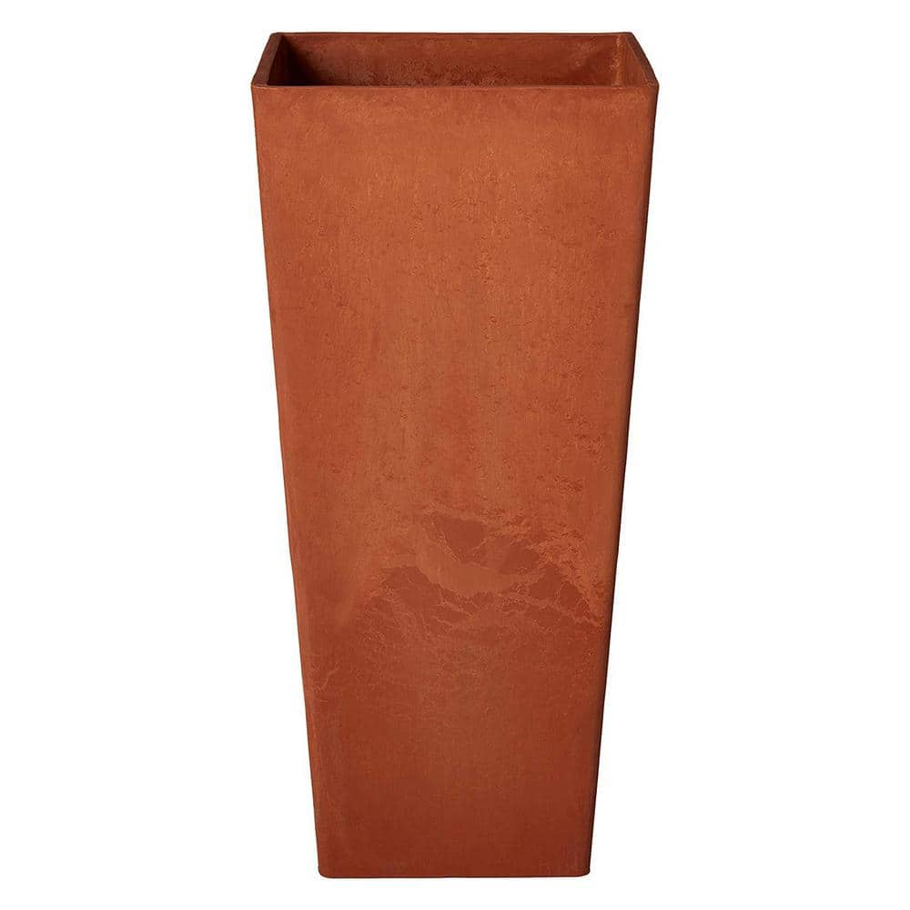 Arcadia Garden Products Contempo Tall Square 13 in. x 13 in. x 28 in. Terra Cotta PSW Pot FS32TC