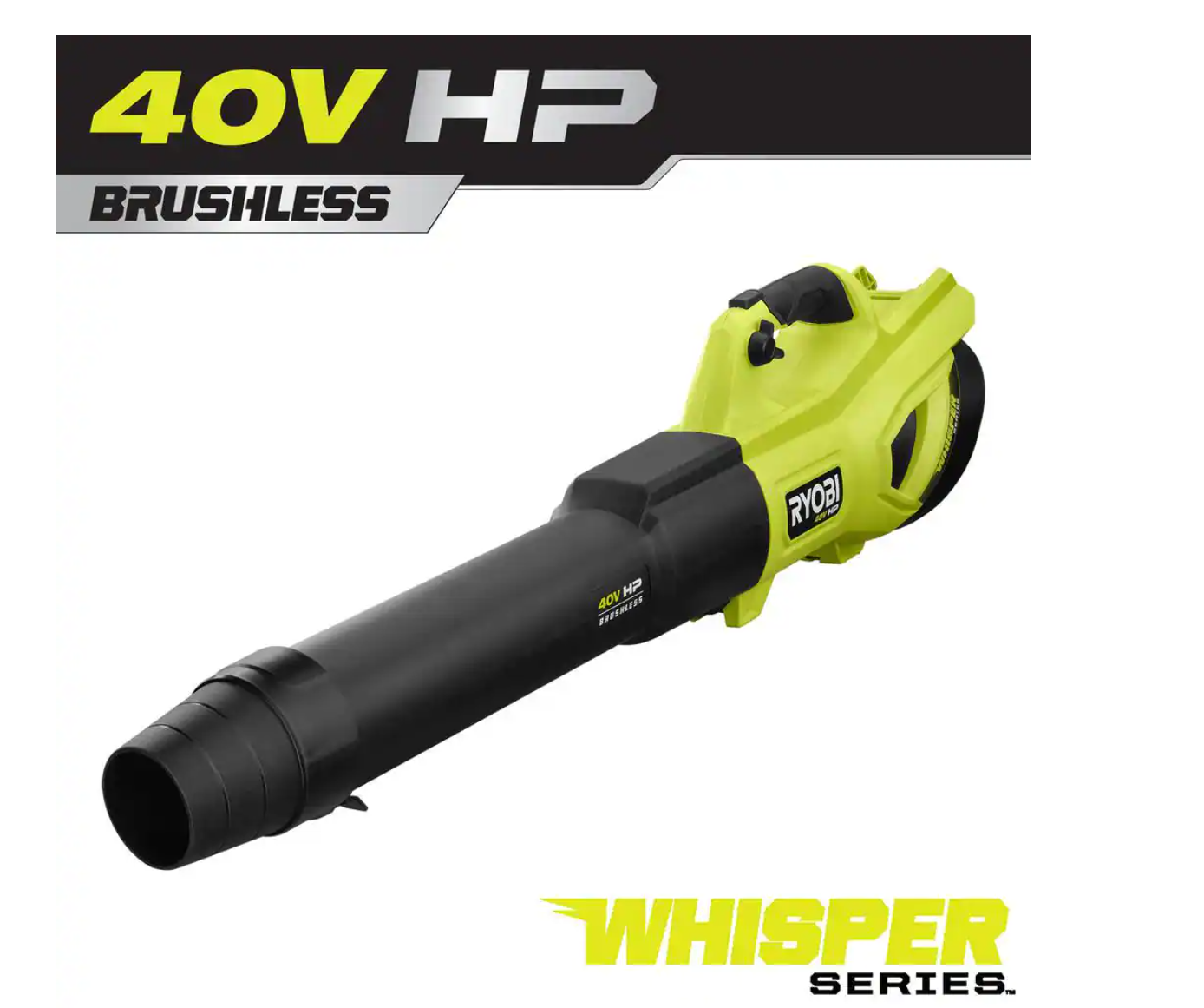 RYOBI RY404014BTLVNM 40V HP Brushless Whisper Series 160 MPH 650 CFM Cordless Battery Leaf Blower (Tool Only)