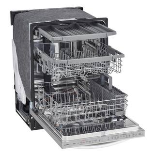 LG 24 in. in PrintProof Stainless Steel Top Control Dishwasher with Towel Bar TrueSteam and QuadWash LDTS5552S