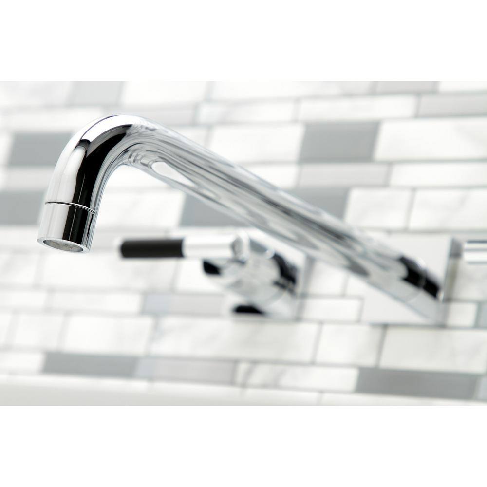 Kingston Brass Kaiser 2-Handle Wall-Mount Roman Tub Faucet in Polished Chrome (Valve Included) CHUB_OMS